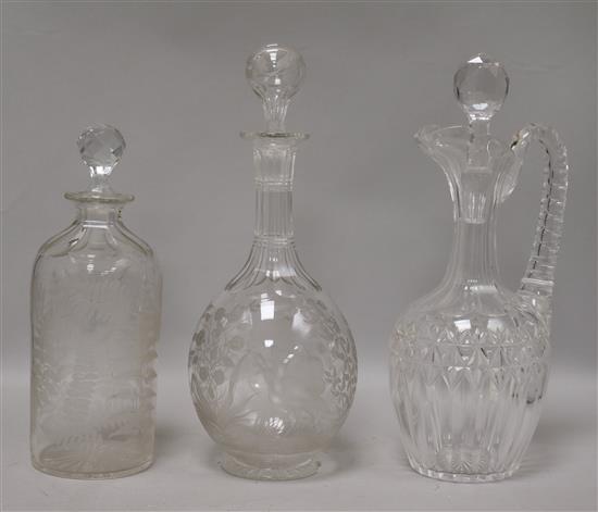 Two decanters and a claret jug (3)
